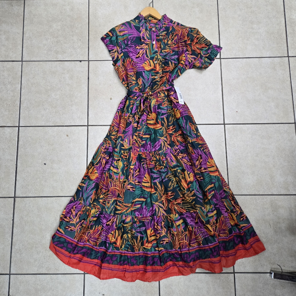 New J. Marie Asher Floral Ruffled Midi Dress